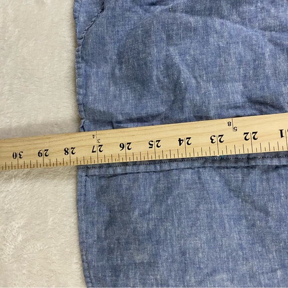 Tommy Hilfiger Shirt Men XL Chambray Short Sleeve Button Down Linen Blend - Picture 10 of 11